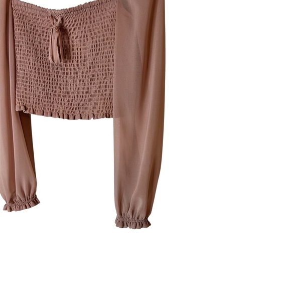 Aritzia Wilfred Saga Blouse- Smocked Square Neck Puff Sleeve Blouse- Size Medium - Picture 5 of 12